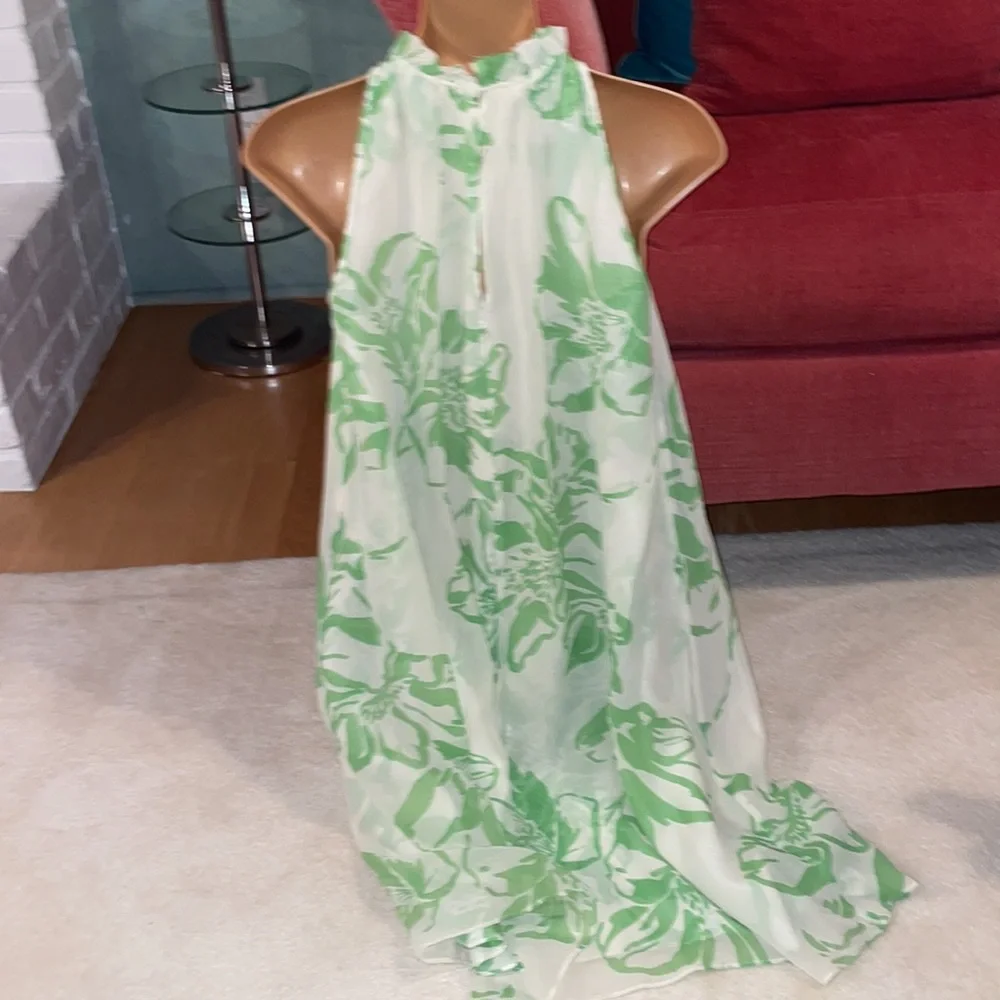 🏝️Banana Republic Tropical Print 💯% Silk Dress - Picture 4 of 8